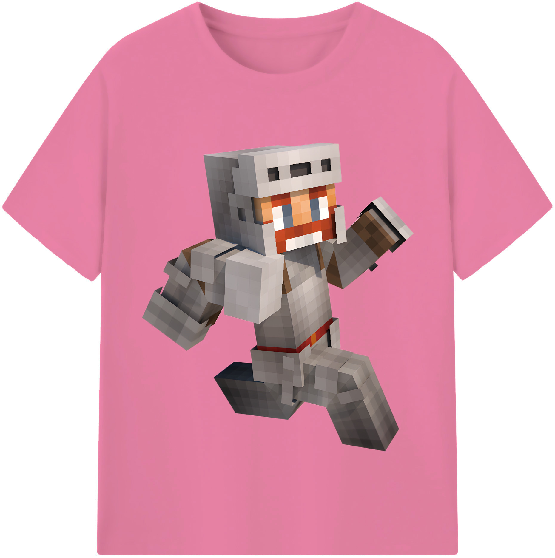 （画像用） マインクラフト ブロックの世界 Minecraft MC Block world 綿100％半袖Tシャツ（フロントプリント）